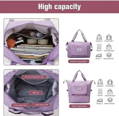 Foldable bag can be used to carry multiple kind products comfortably